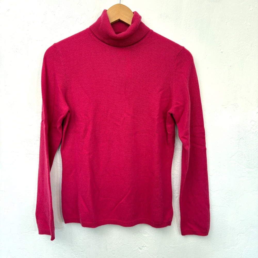 Charter Club 2 Ply 100% Cashmere Turtleneck Sweater Size Medium Pink New HOLE